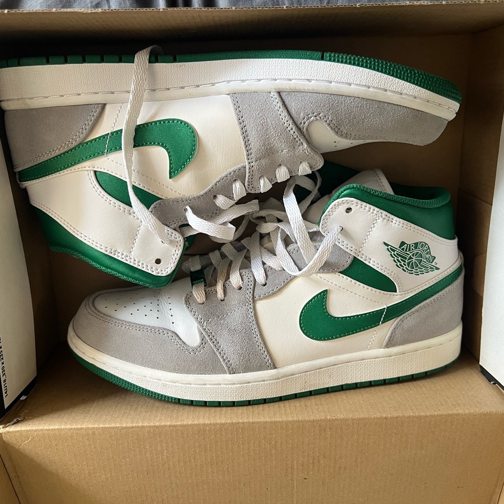Nike Green and Gray High-Top Sneakers